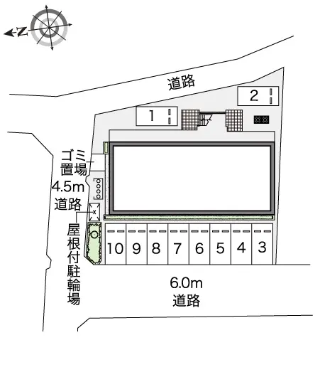 ★手数料０円★北名古屋市宇福寺天神　月極駐車場（LP）